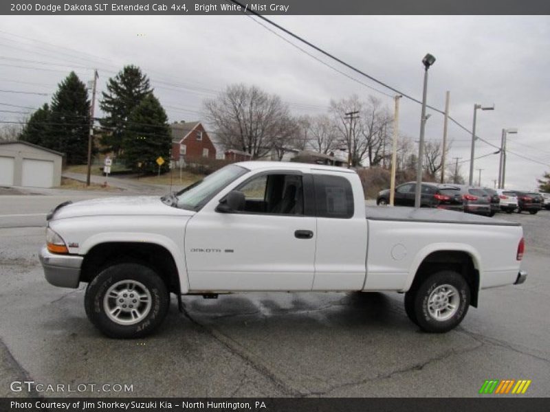 Bright White / Mist Gray 2000 Dodge Dakota SLT Extended Cab 4x4