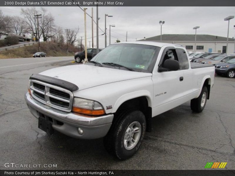 Bright White / Mist Gray 2000 Dodge Dakota SLT Extended Cab 4x4
