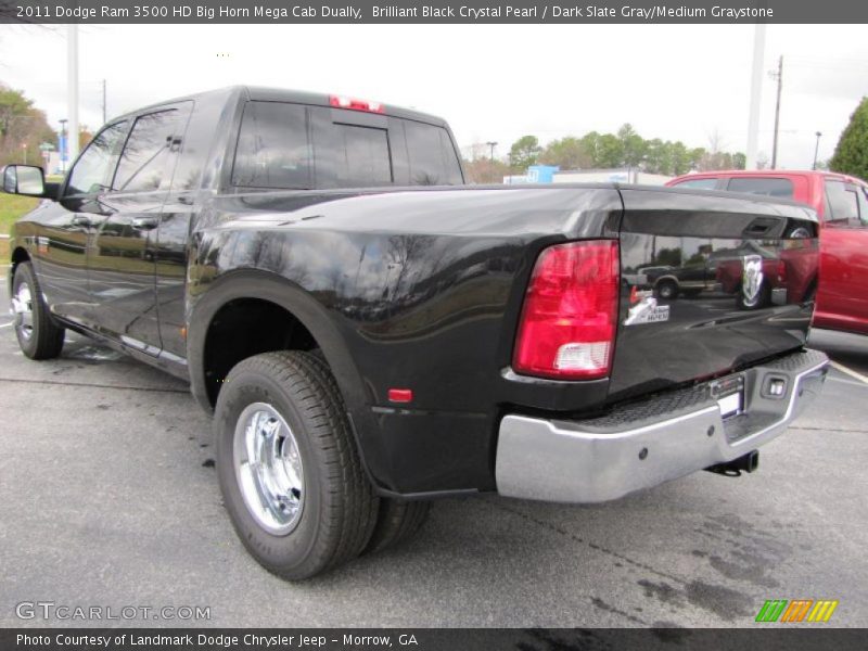 Brilliant Black Crystal Pearl / Dark Slate Gray/Medium Graystone 2011 Dodge Ram 3500 HD Big Horn Mega Cab Dually