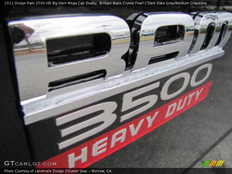 Brilliant Black Crystal Pearl / Dark Slate Gray/Medium Graystone 2011 Dodge Ram 3500 HD Big Horn Mega Cab Dually