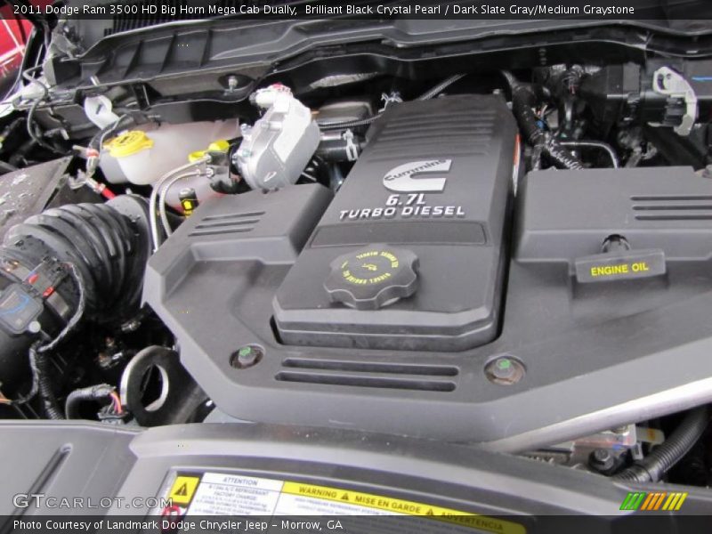  2011 Ram 3500 HD Big Horn Mega Cab Dually Engine - 6.7 Liter OHV 24-Valve Cummins Turbo-Diesel Inline 6 Cylinder