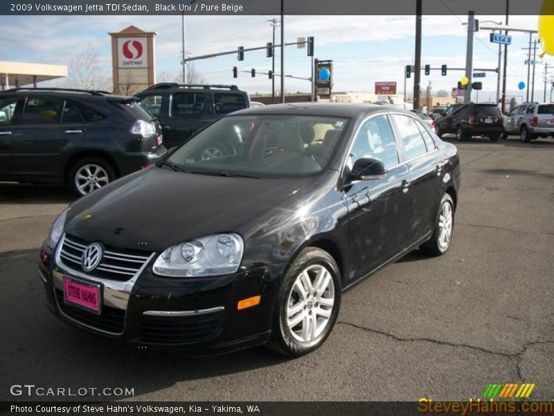 Black Uni / Pure Beige 2009 Volkswagen Jetta TDI Sedan