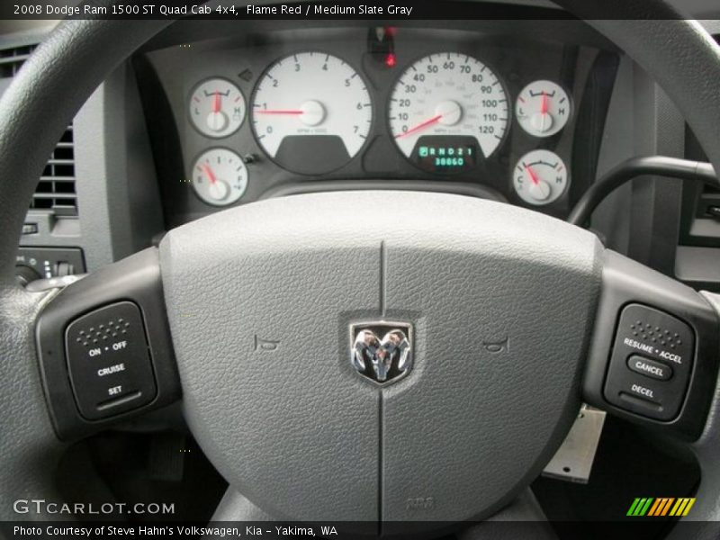 Flame Red / Medium Slate Gray 2008 Dodge Ram 1500 ST Quad Cab 4x4