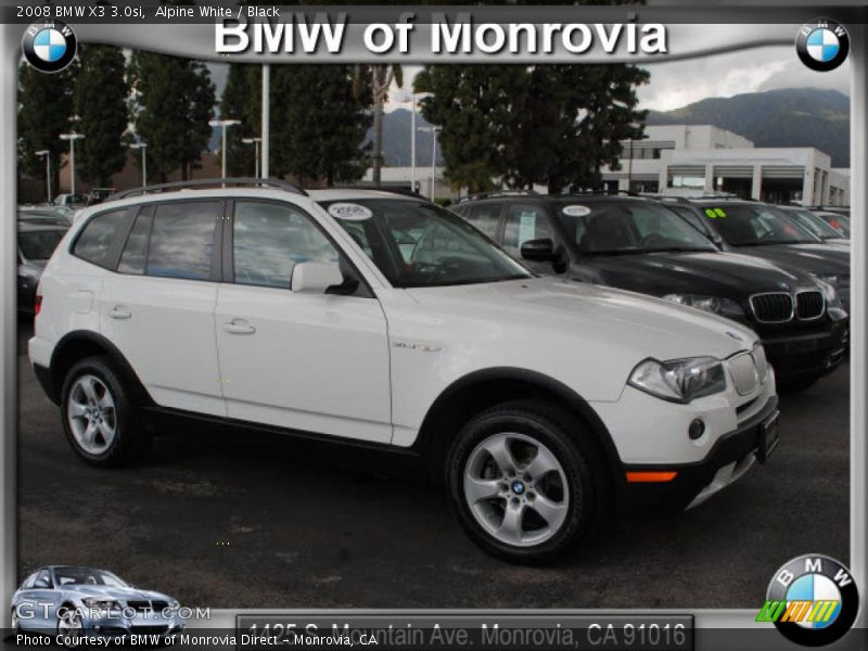 Alpine White / Black 2008 BMW X3 3.0si