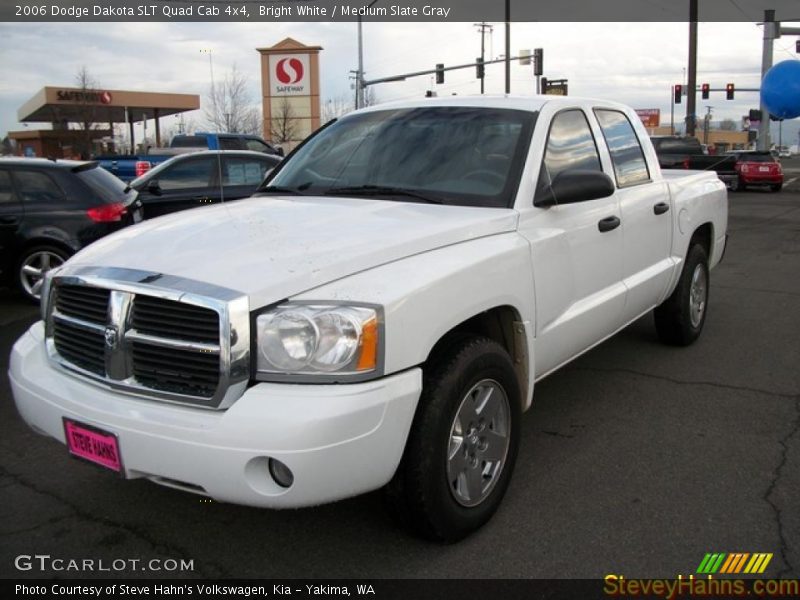 Bright White / Medium Slate Gray 2006 Dodge Dakota SLT Quad Cab 4x4