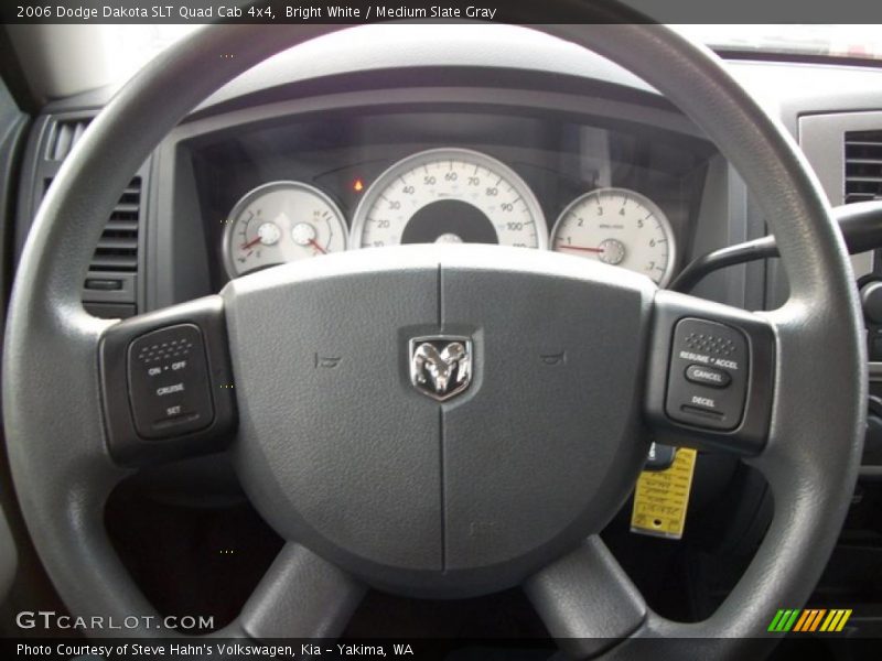 Bright White / Medium Slate Gray 2006 Dodge Dakota SLT Quad Cab 4x4