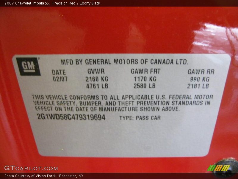 Precision Red / Ebony Black 2007 Chevrolet Impala SS