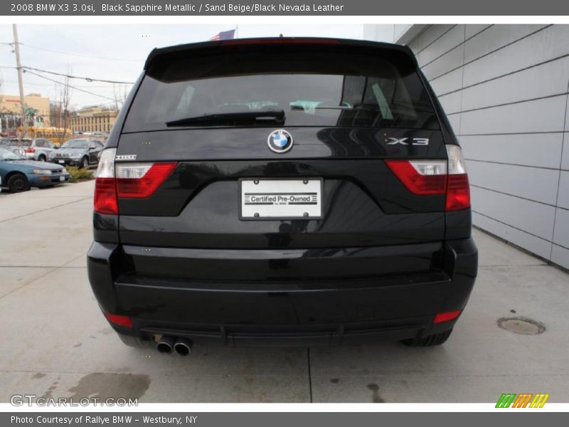 Black Sapphire Metallic / Sand Beige/Black Nevada Leather 2008 BMW X3 3.0si