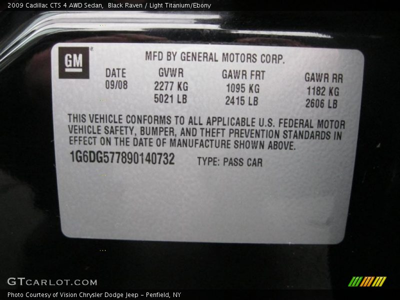 Black Raven / Light Titanium/Ebony 2009 Cadillac CTS 4 AWD Sedan
