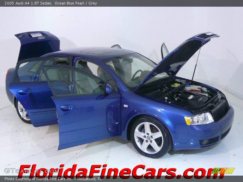 Ocean Blue Pearl / Grey 2005 Audi A4 1.8T Sedan