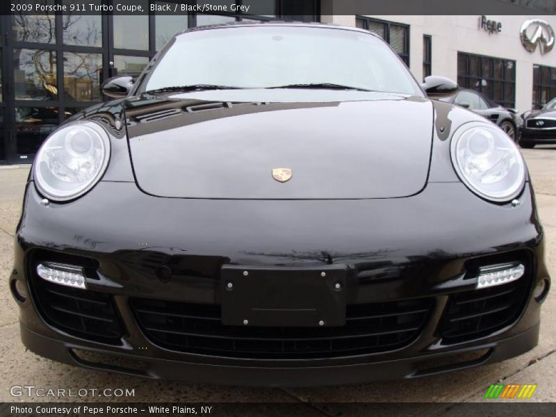 Black / Black/Stone Grey 2009 Porsche 911 Turbo Coupe