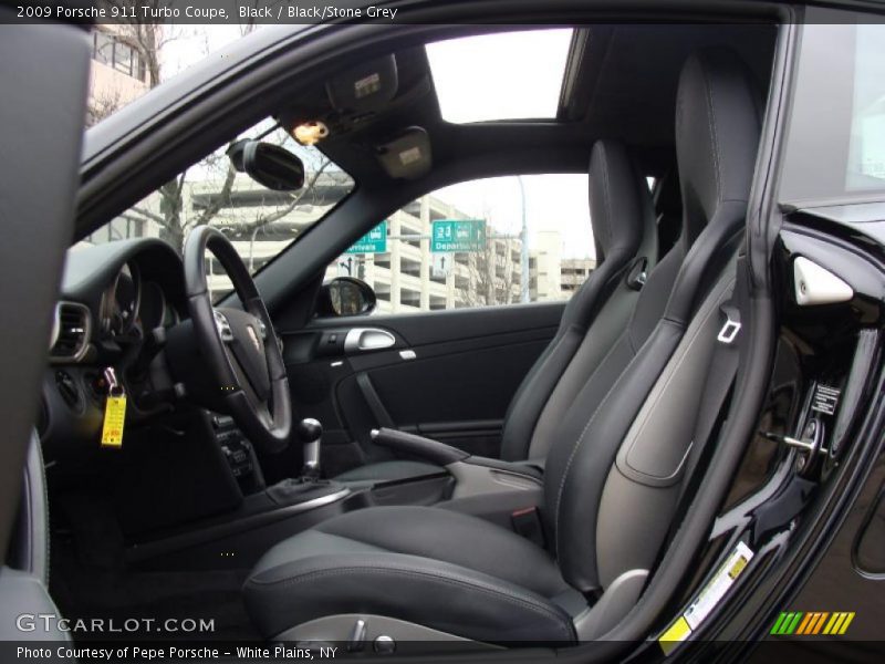 Black / Black/Stone Grey 2009 Porsche 911 Turbo Coupe