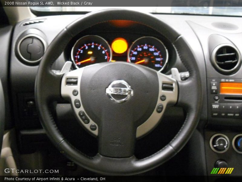 Wicked Black / Gray 2008 Nissan Rogue SL AWD