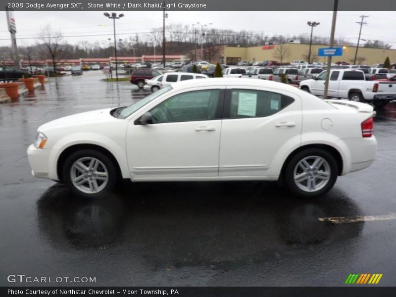 Stone White / Dark Khaki/Light Graystone 2008 Dodge Avenger SXT