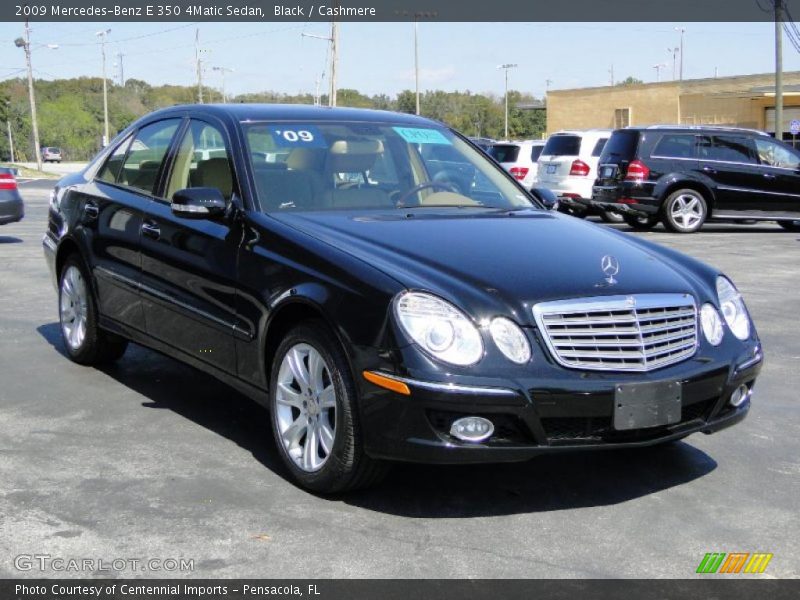 Black / Cashmere 2009 Mercedes-Benz E 350 4Matic Sedan