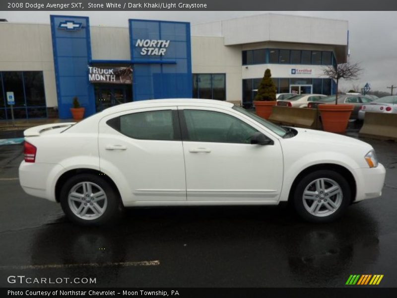 Stone White / Dark Khaki/Light Graystone 2008 Dodge Avenger SXT
