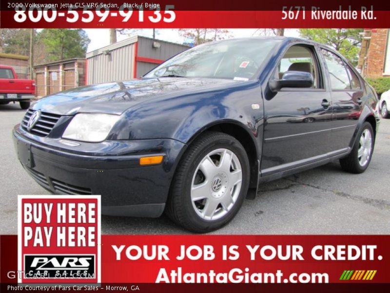 Black / Beige 2000 Volkswagen Jetta GLS VR6 Sedan