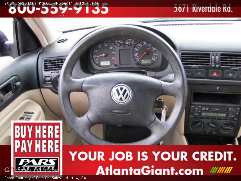 Black / Beige 2000 Volkswagen Jetta GLS VR6 Sedan
