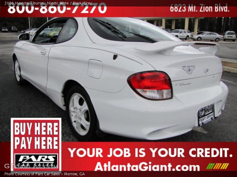 Nordic White / Black/Gray 2001 Hyundai Tiburon