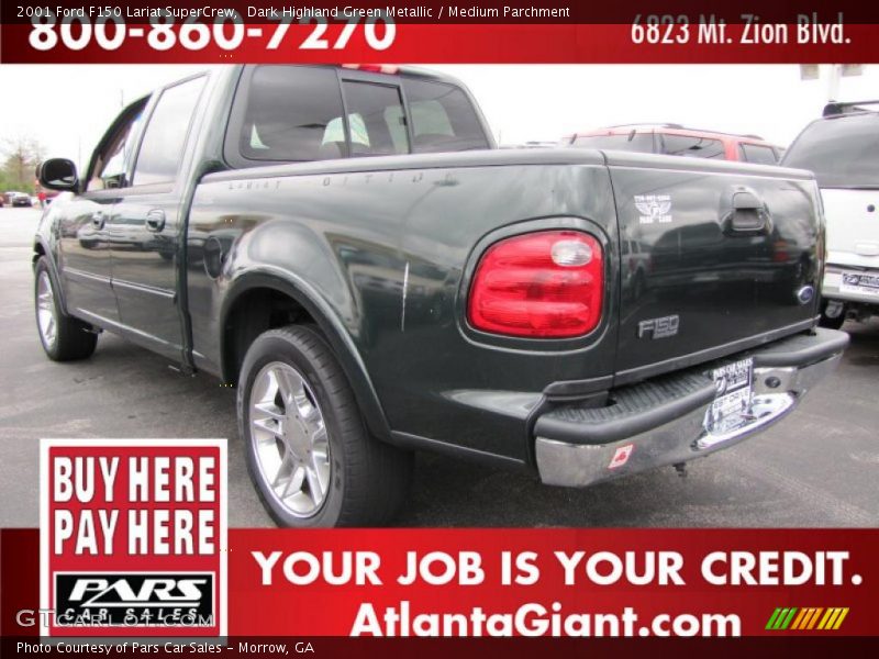 Dark Highland Green Metallic / Medium Parchment 2001 Ford F150 Lariat SuperCrew
