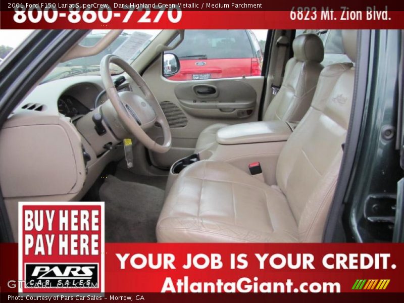 Dark Highland Green Metallic / Medium Parchment 2001 Ford F150 Lariat SuperCrew