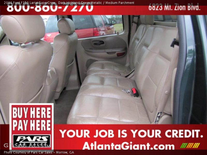 Dark Highland Green Metallic / Medium Parchment 2001 Ford F150 Lariat SuperCrew