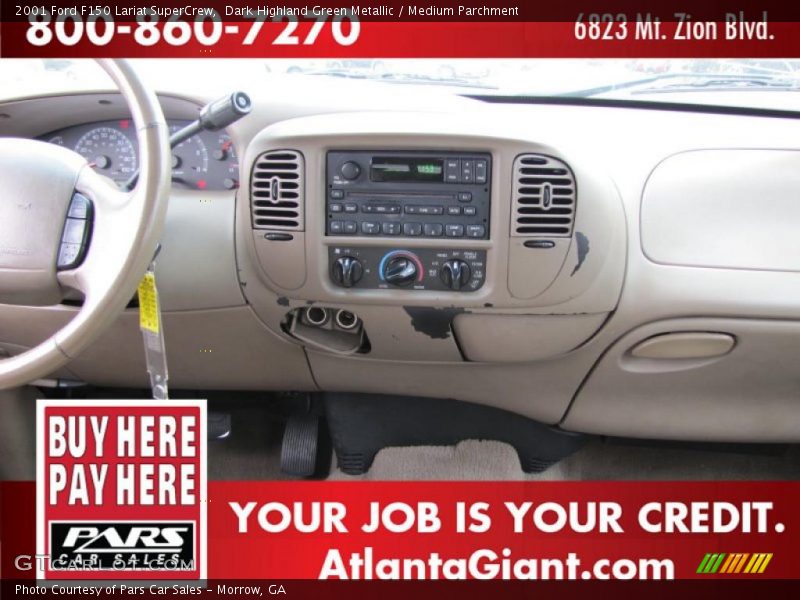 Dark Highland Green Metallic / Medium Parchment 2001 Ford F150 Lariat SuperCrew
