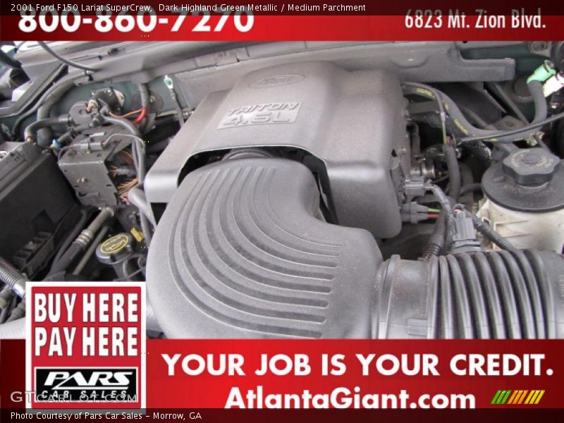 Dark Highland Green Metallic / Medium Parchment 2001 Ford F150 Lariat SuperCrew