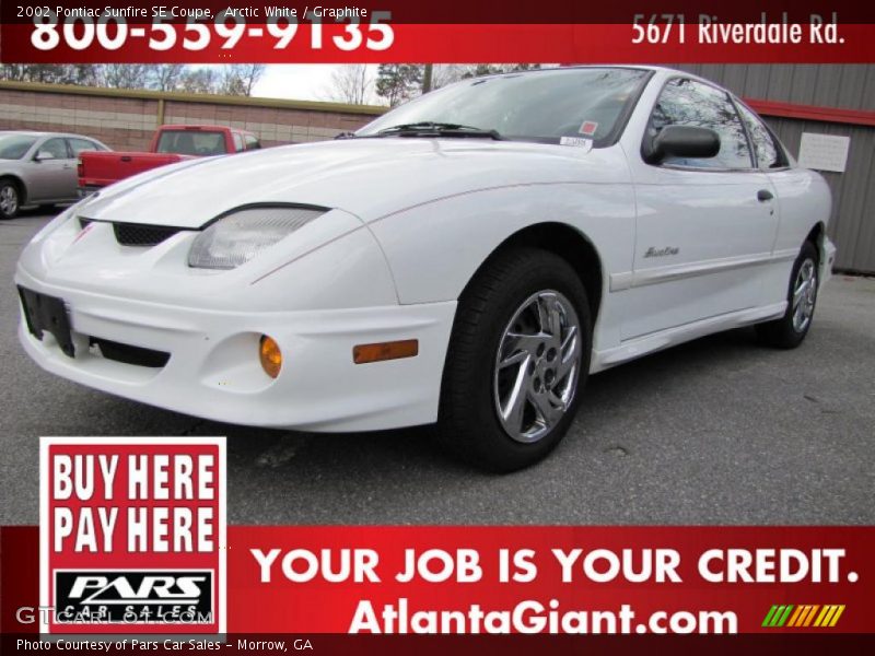 Arctic White / Graphite 2002 Pontiac Sunfire SE Coupe