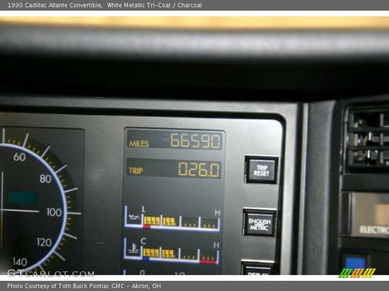 Controls of 1990 Allante Convertible