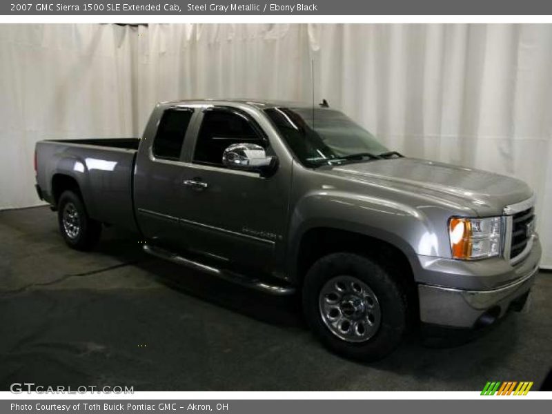 Steel Gray Metallic / Ebony Black 2007 GMC Sierra 1500 SLE Extended Cab