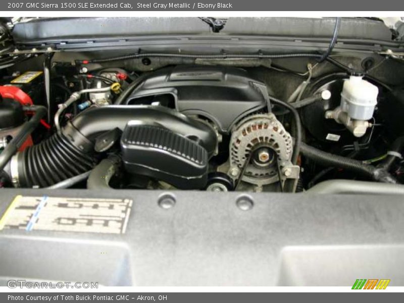 Steel Gray Metallic / Ebony Black 2007 GMC Sierra 1500 SLE Extended Cab