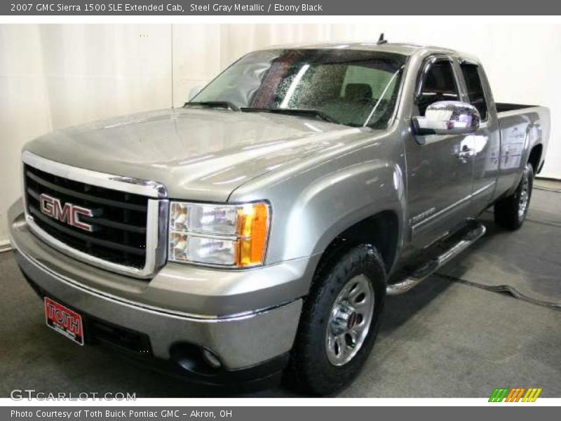 Steel Gray Metallic / Ebony Black 2007 GMC Sierra 1500 SLE Extended Cab