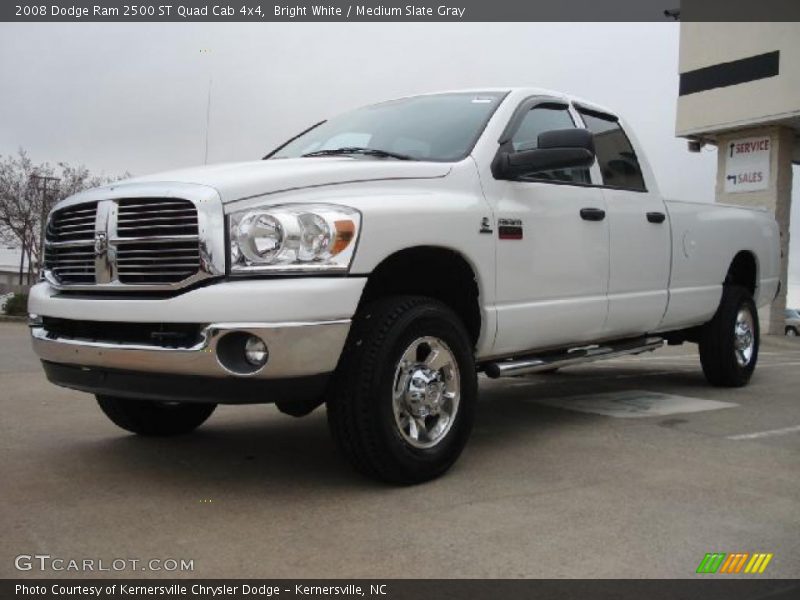 Bright White / Medium Slate Gray 2008 Dodge Ram 2500 ST Quad Cab 4x4