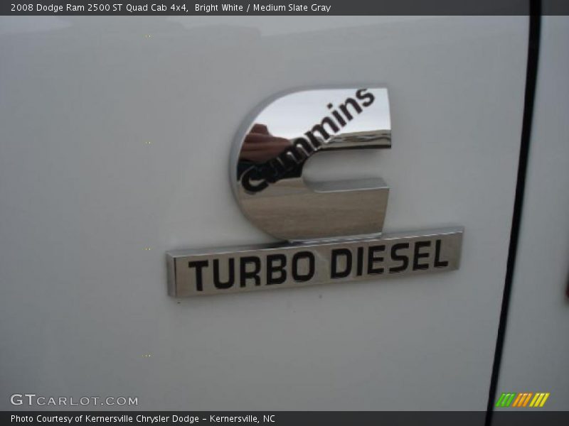 Bright White / Medium Slate Gray 2008 Dodge Ram 2500 ST Quad Cab 4x4