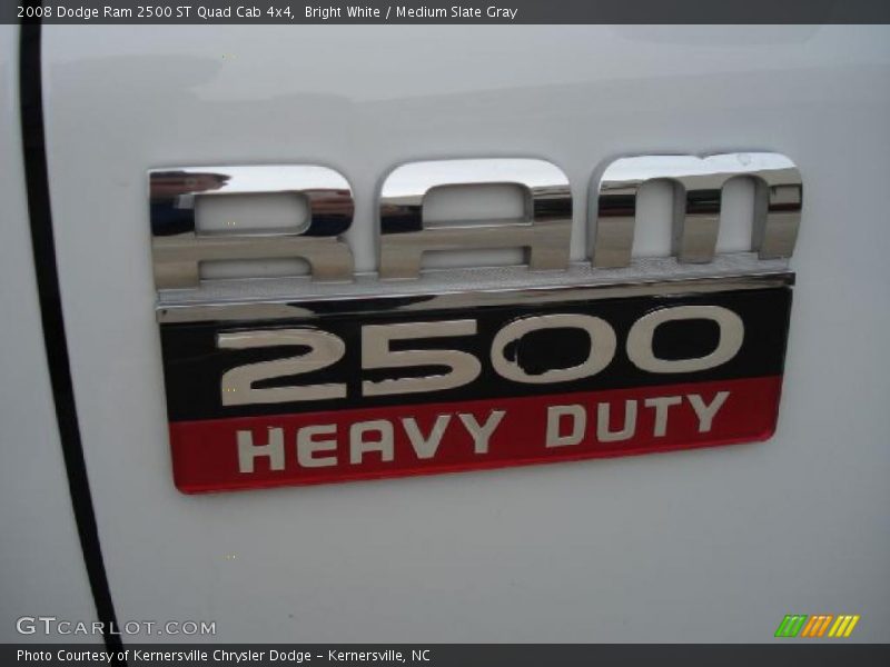 Bright White / Medium Slate Gray 2008 Dodge Ram 2500 ST Quad Cab 4x4