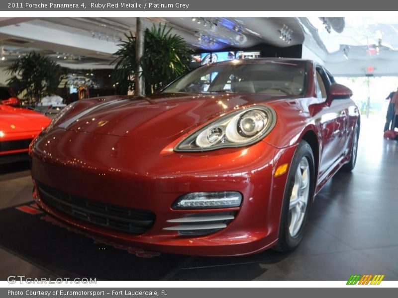 Ruby Red Metallic / Platinum Grey 2011 Porsche Panamera 4