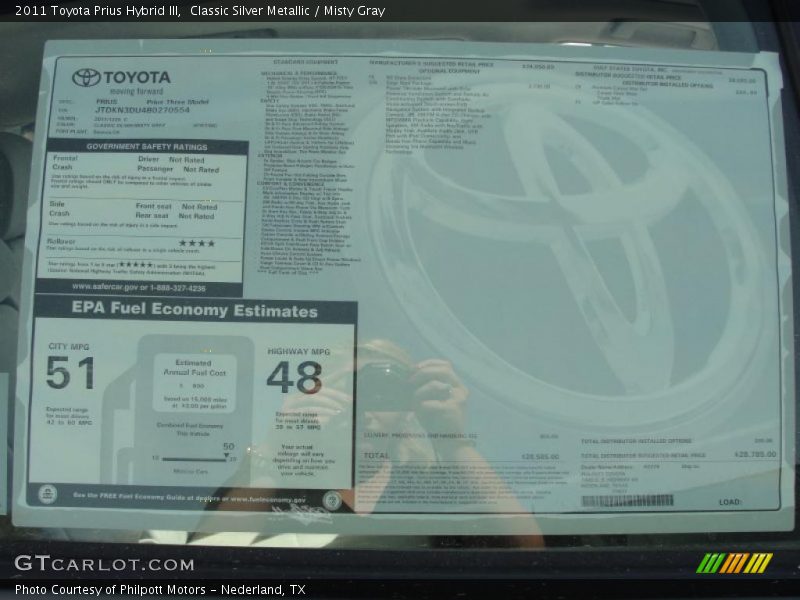 Classic Silver Metallic / Misty Gray 2011 Toyota Prius Hybrid III