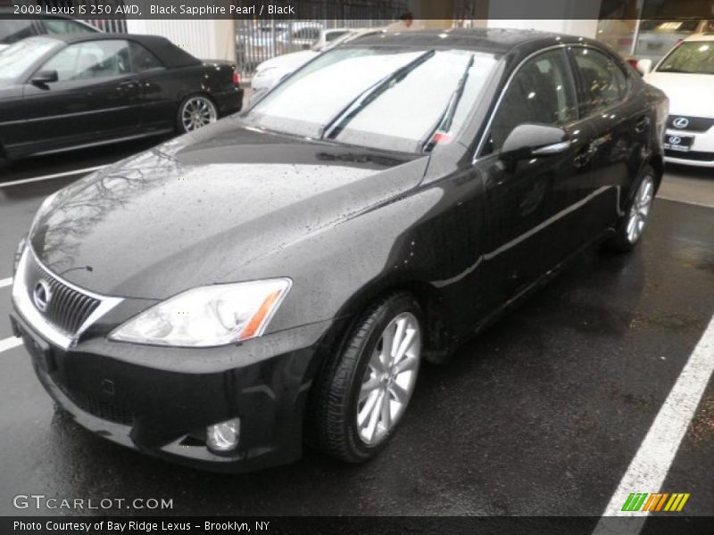Black Sapphire Pearl / Black 2009 Lexus IS 250 AWD