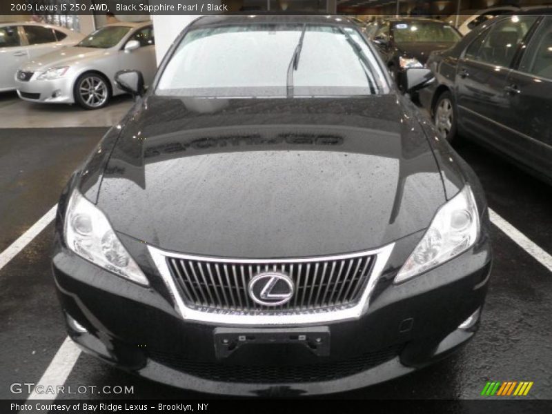 Black Sapphire Pearl / Black 2009 Lexus IS 250 AWD