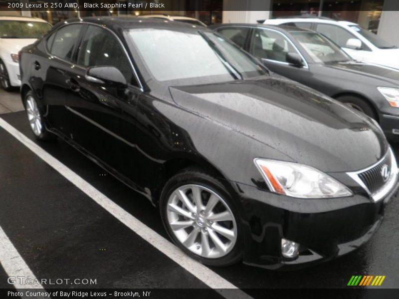 Black Sapphire Pearl / Black 2009 Lexus IS 250 AWD