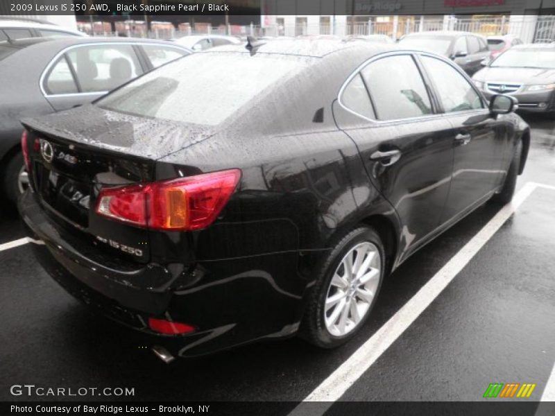 Black Sapphire Pearl / Black 2009 Lexus IS 250 AWD