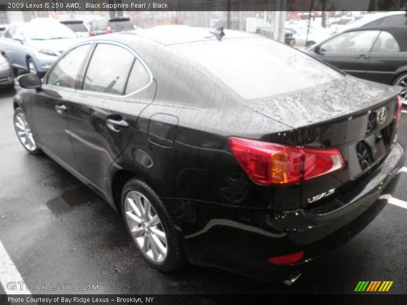 Black Sapphire Pearl / Black 2009 Lexus IS 250 AWD