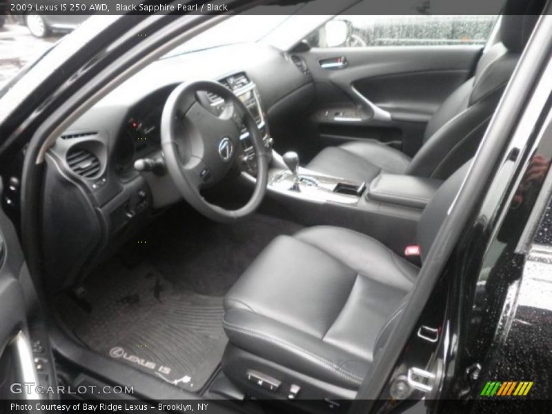 Black Sapphire Pearl / Black 2009 Lexus IS 250 AWD