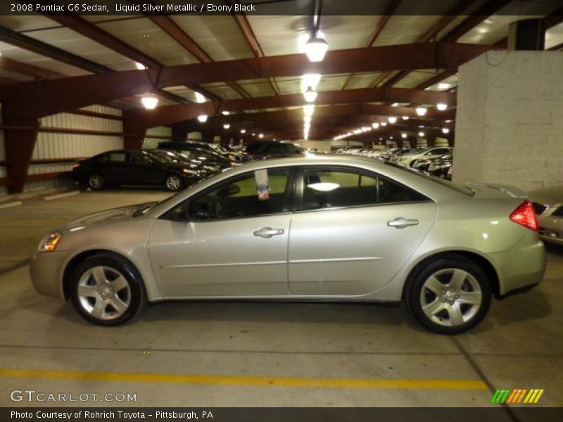 Liquid Silver Metallic / Ebony Black 2008 Pontiac G6 Sedan