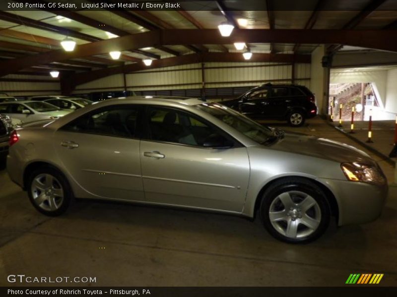Liquid Silver Metallic / Ebony Black 2008 Pontiac G6 Sedan