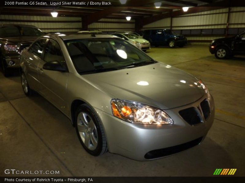 Liquid Silver Metallic / Ebony Black 2008 Pontiac G6 Sedan