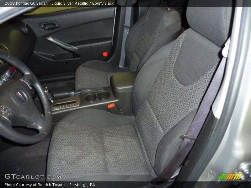 Liquid Silver Metallic / Ebony Black 2008 Pontiac G6 Sedan