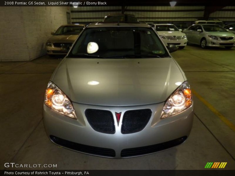 Liquid Silver Metallic / Ebony Black 2008 Pontiac G6 Sedan