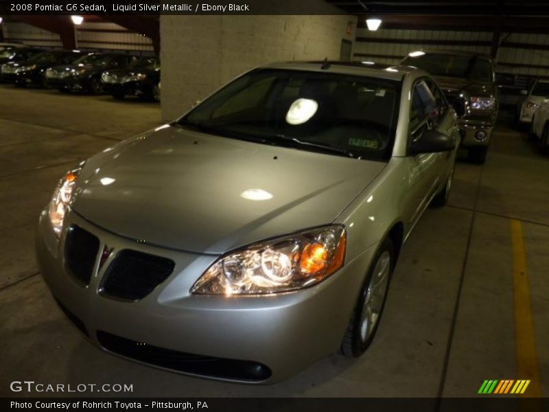 Liquid Silver Metallic / Ebony Black 2008 Pontiac G6 Sedan